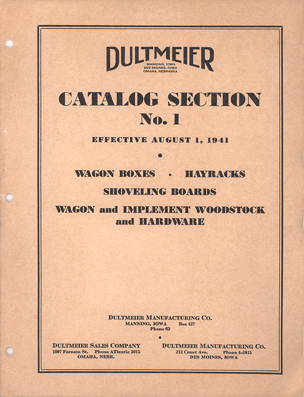 Dultmeier Sales first catalog, 1941.
