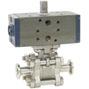 Stainless 3 Piece Air Actuated Sanitary Ball Valves